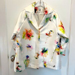 Floral print jacket. Large.